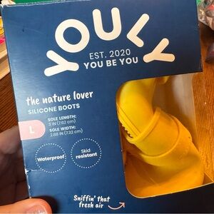 Youly "The Nature Lover" Silicone Boots for Dogs Size LARGE Yellow Rain Shoes